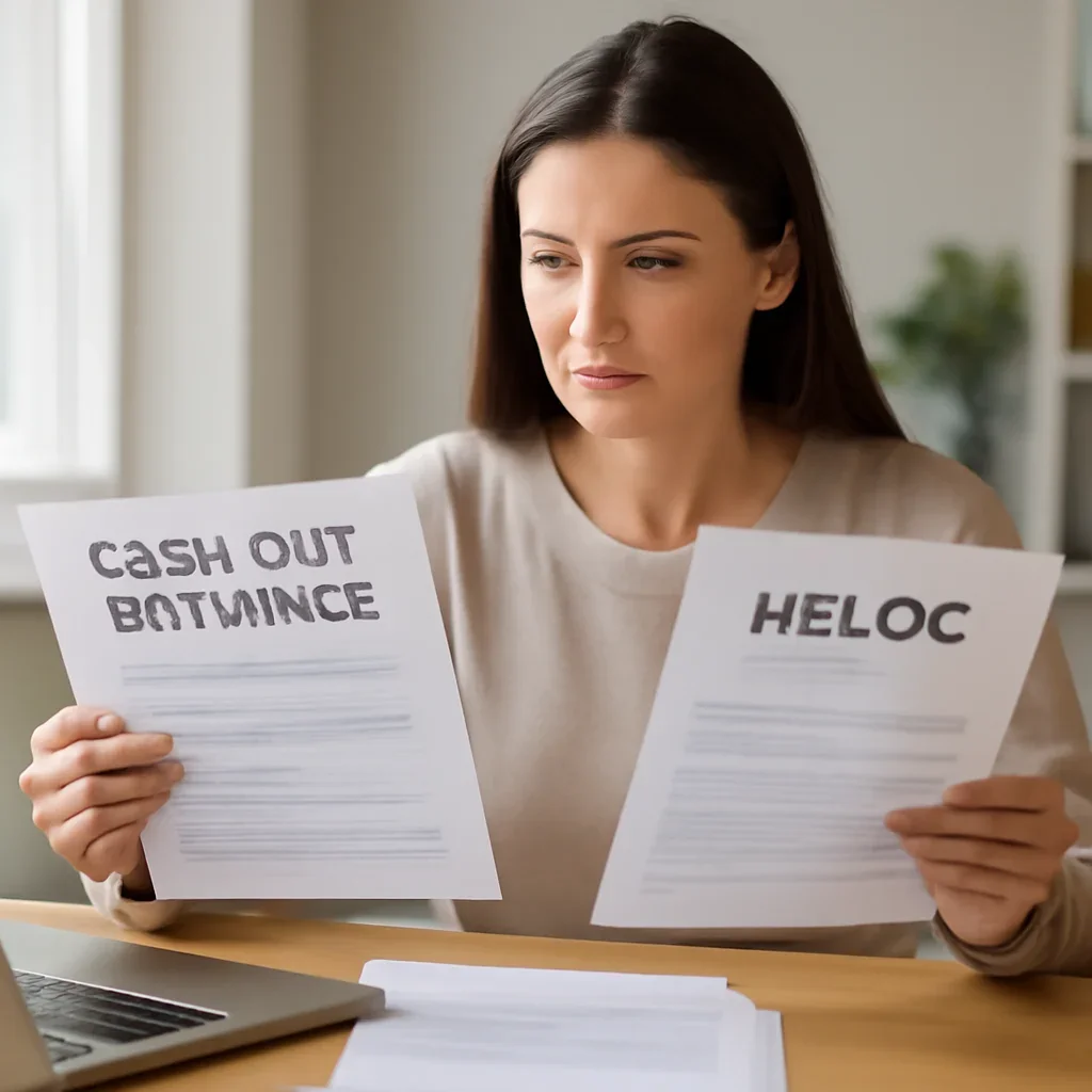 Document review for cash-out refinance vs heloc canada