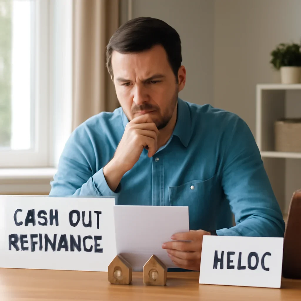 Advisor reviewing cash out refinance vs heloc canada details