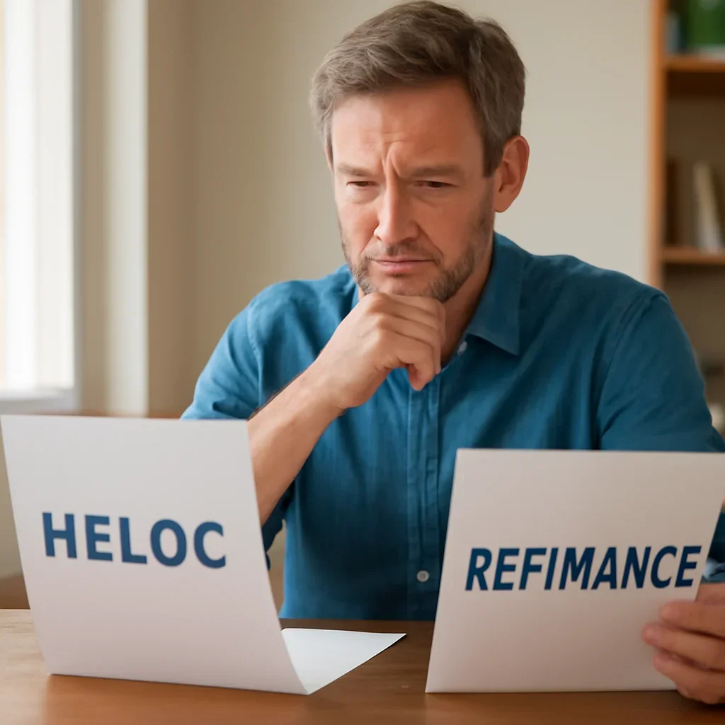 Advisor reviewing heloc vs mortgage refinance canada details