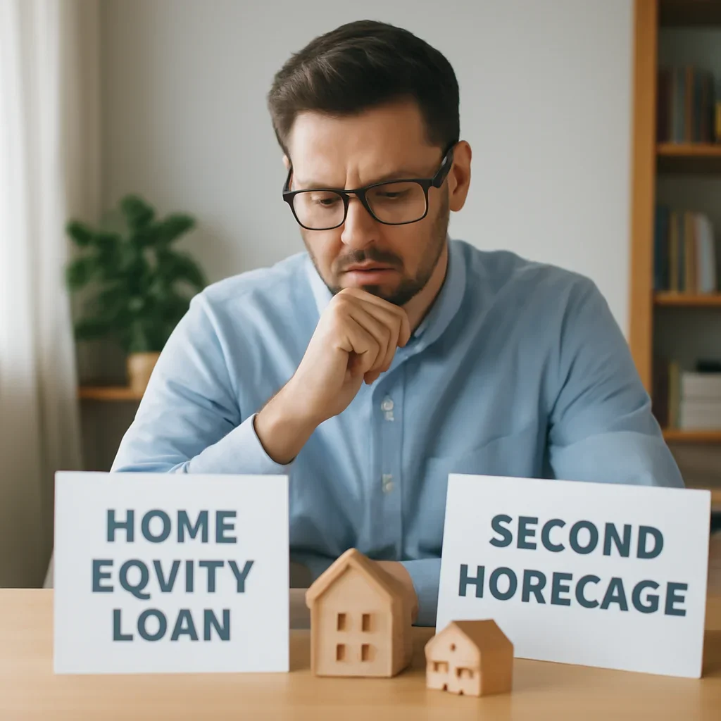 Advisor reviewing home equity loan vs second mortgage canada details