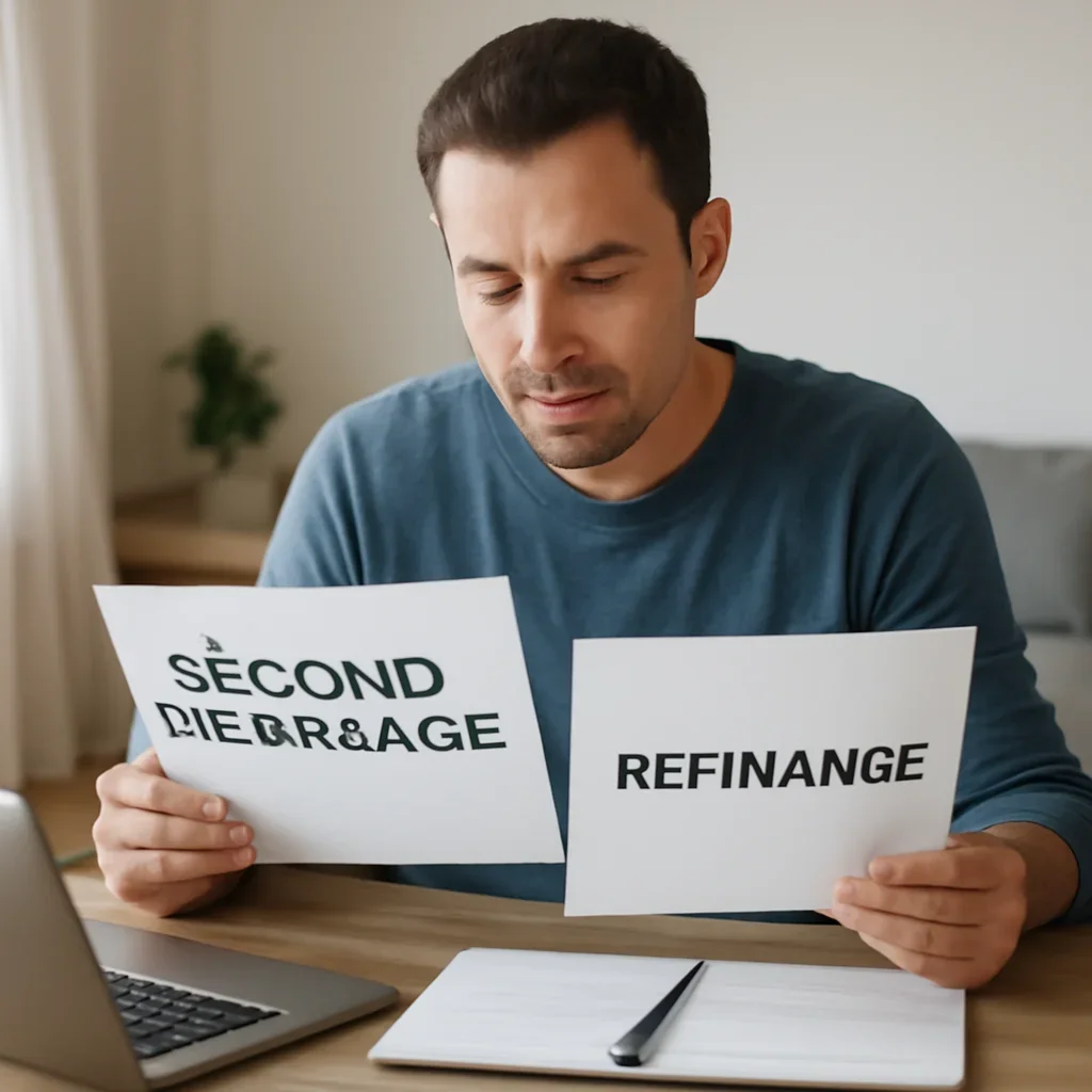 Advisor reviewing second mortgage vs refinance canada details